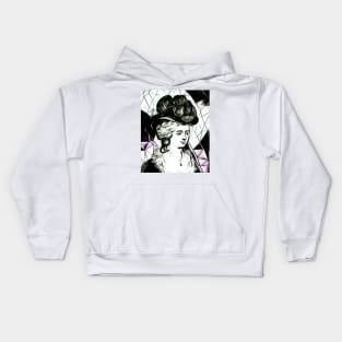 Frances Burney Black and White Portrait | Frances Burney Artwork 7 Kids Hoodie